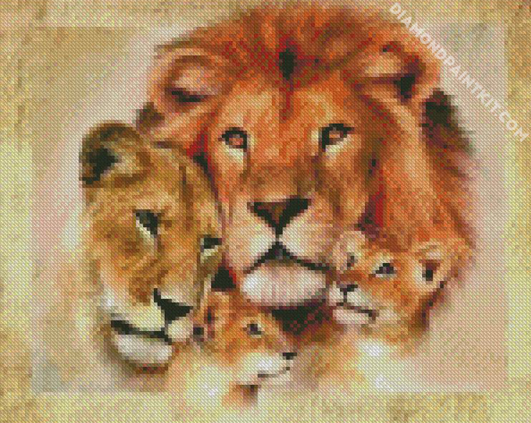 Lion Family Animals Diamond Painting 
